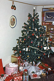 A photographic image of a Christmas tree taken in 1966.