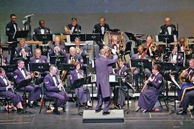 A photographic image of a symphony orchestra.