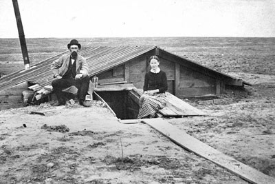 A photographic image of a dugout in Logan County, Kansas.