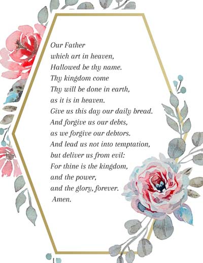 A photographic rendering of the Lord's Prayer.